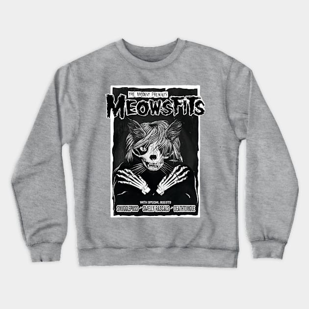 Meowsfits Misfits Parody Crewneck Sweatshirt by The Raddest